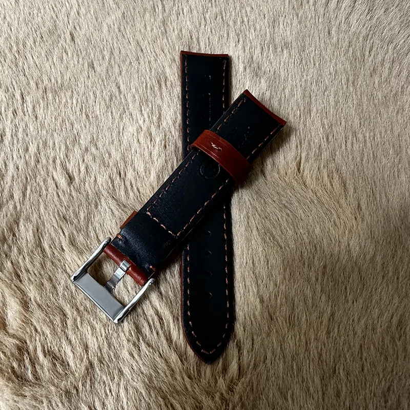 20mm Red Wine  Genuine Leather Watch Strap – Durable Band